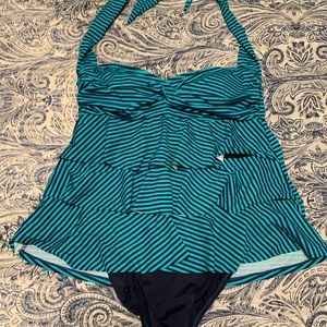Turquoise and navy Swim dress
